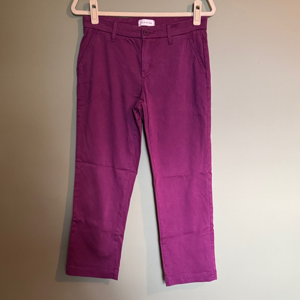 LILA RYAN Plum Straight Chinos